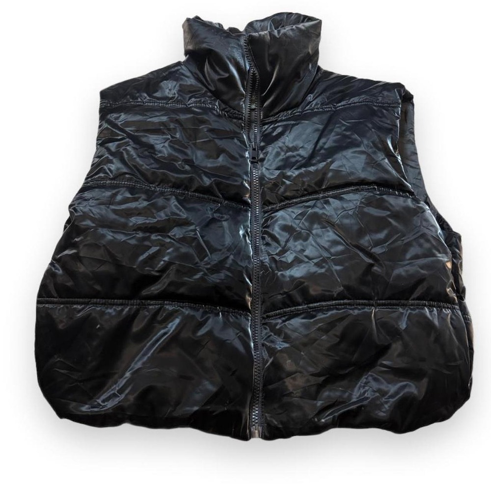 Wild Fable Black Cropped Puffer Vest, Women's Size S